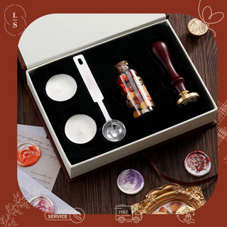 Set con dấu sáp phong cách cổ điển niêm phong bì thư Vintage