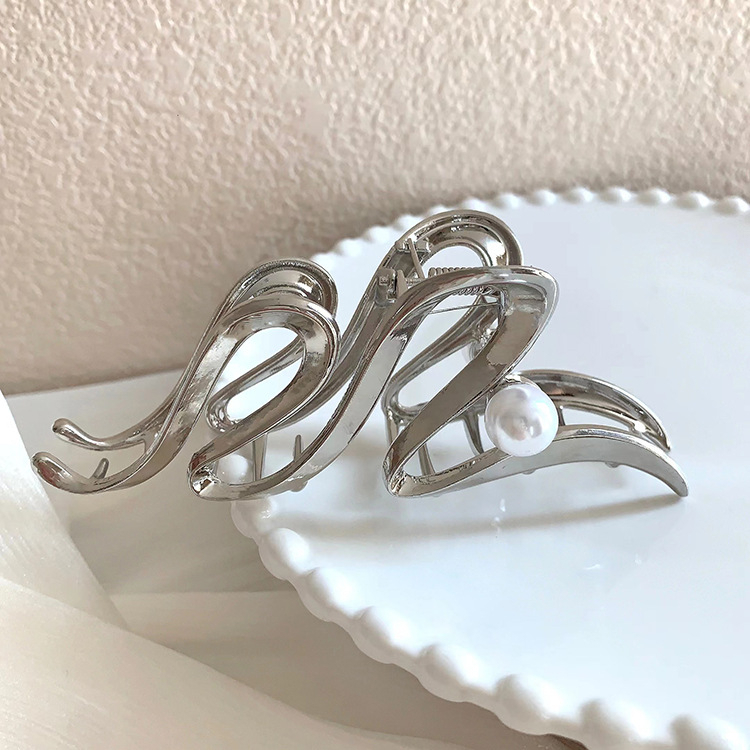 Kẹp tóc nữ Gợn Sóng Kim Loại thiết kế Sang Trọng Cao Cấp