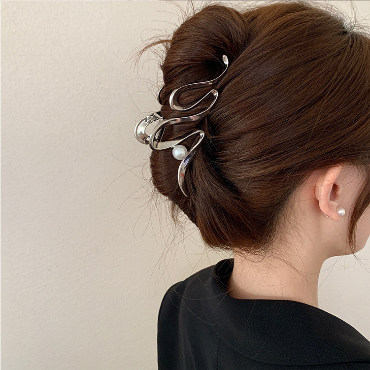Kẹp tóc nữ Gợn Sóng Kim Loại thiết kế Sang Trọng Cao Cấp
