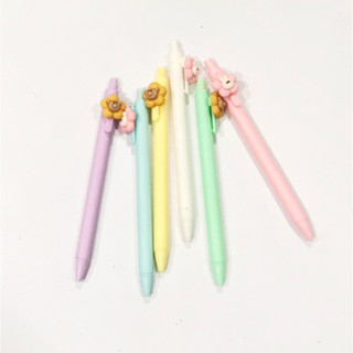 Bút bi bấm gấu thỏ hoa nổi BBB6a bút cute dễ thương