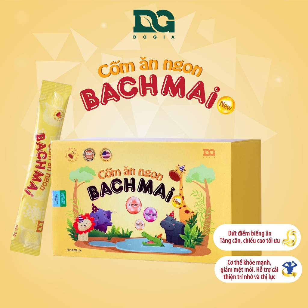 Cốm ăn ngon bạch mai tăng sức đề kháng giúp bé ăn ngon dành cho bé biếng ăn 1 hộp 30 gói