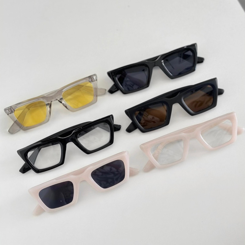 Kính vuông nam nữ AHSTORE nhựa dày dặn, chắc chắn, chống bụi, chống tia uv, dễ đeo màu sắc thời trang