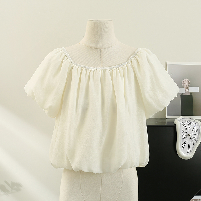 Áo Trễ Vai Voan Trơn Tay Phồng Bo Chun AK19 Hàng Quảng Châu