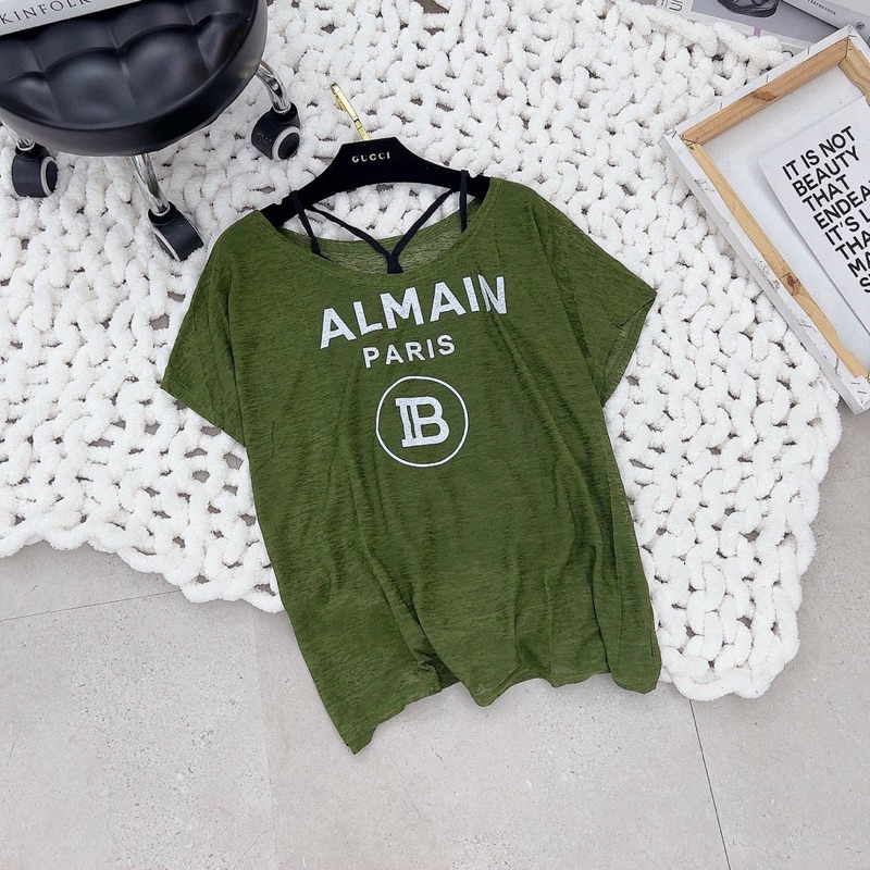Set hai chi tiết áo hai dây kèm áo phông chữ mềm mát Mã A27