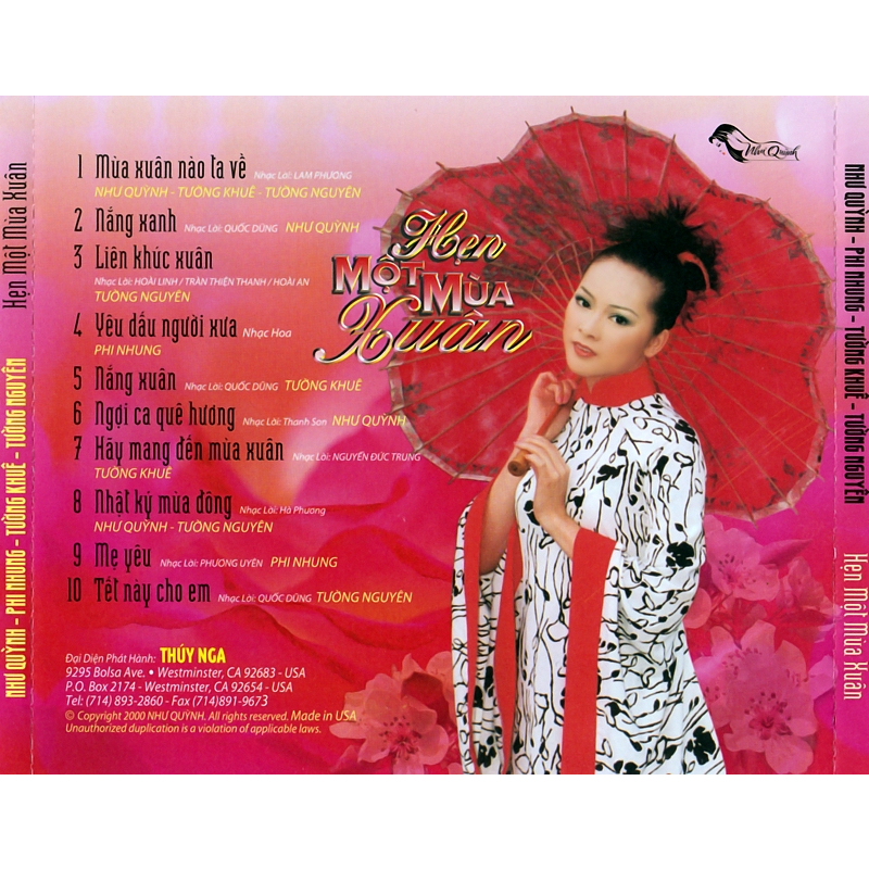 ĐĨA CD 813 NHUQUYNHCD-HENMOTMUAXUAN