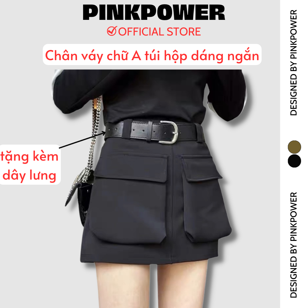 Chân váy nữ,chân váy chữ A túi hộp vải jeans giúp tôn dáng,trẻ trung năng động PINKPOWER | BigBuy360 - bigbuy360.vn