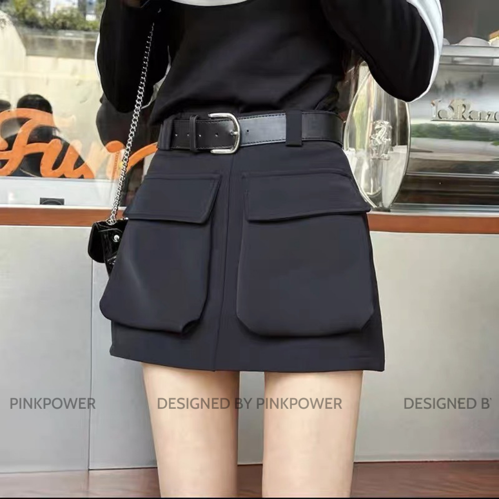 Chân váy nữ,chân váy chữ A túi hộp vải jeans giúp tôn dáng,trẻ trung năng động PINKPOWER | BigBuy360 - bigbuy360.vn