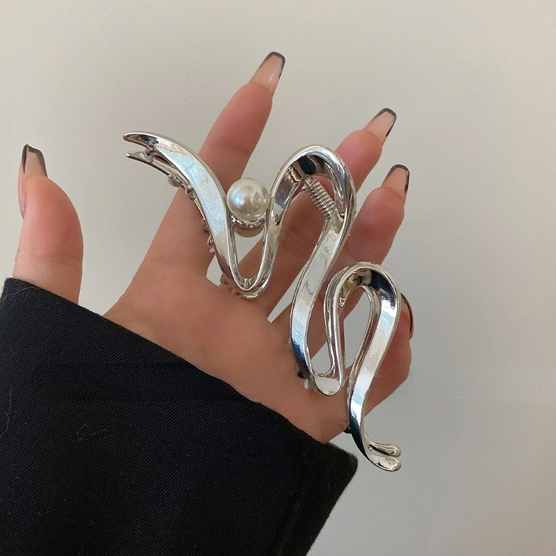 Kẹp tóc nữ Gợn Sóng Kim Loại thiết kế Sang Trọng Cao Cấp