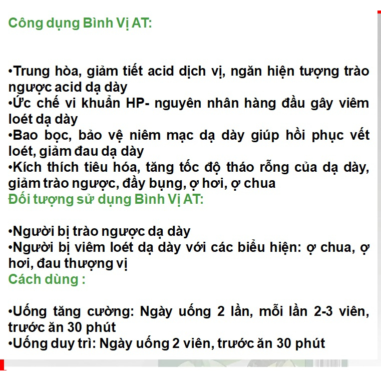 Combo 2 hộp -Viên Uống Giảm Đau Đại Tràng Bình Vị AT Hỗ Trợ Làm Giảm Các Triệu Chứng Viêm Đại Tràng, , Rối Loạn tiêu hóa