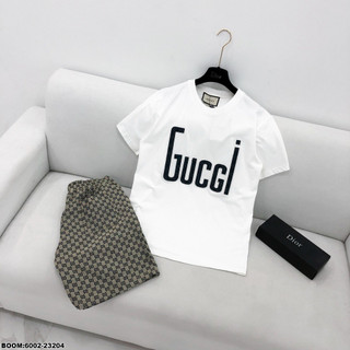 Bộ quần áo thể thao nam mùa hè GUCCI cộc tay, bộ hè nam