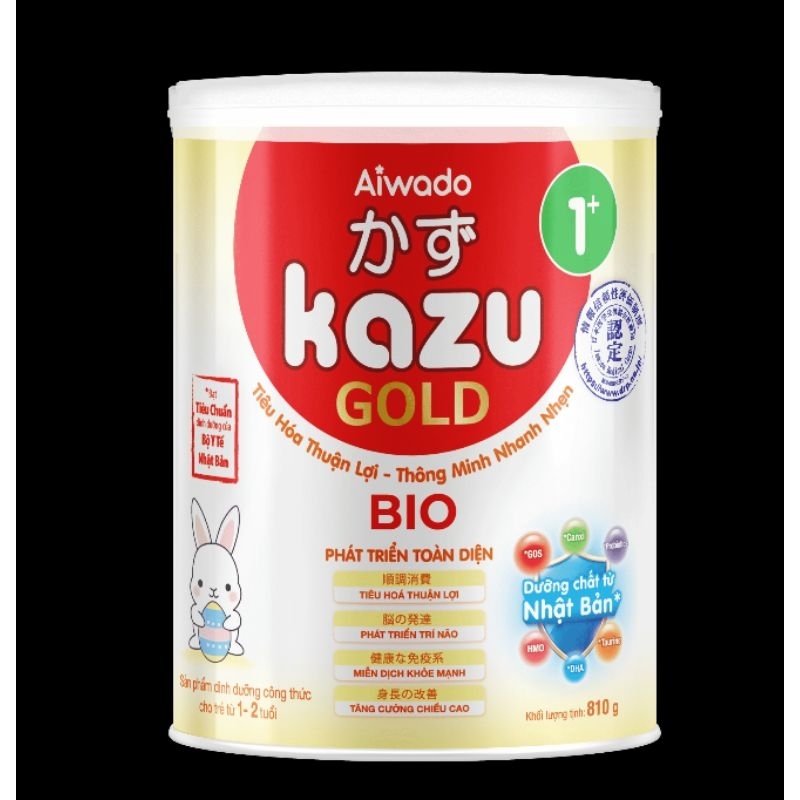 Sữa bột Aiwado Kazu Bio Gold 1+ 810g (1-2 tuổi)