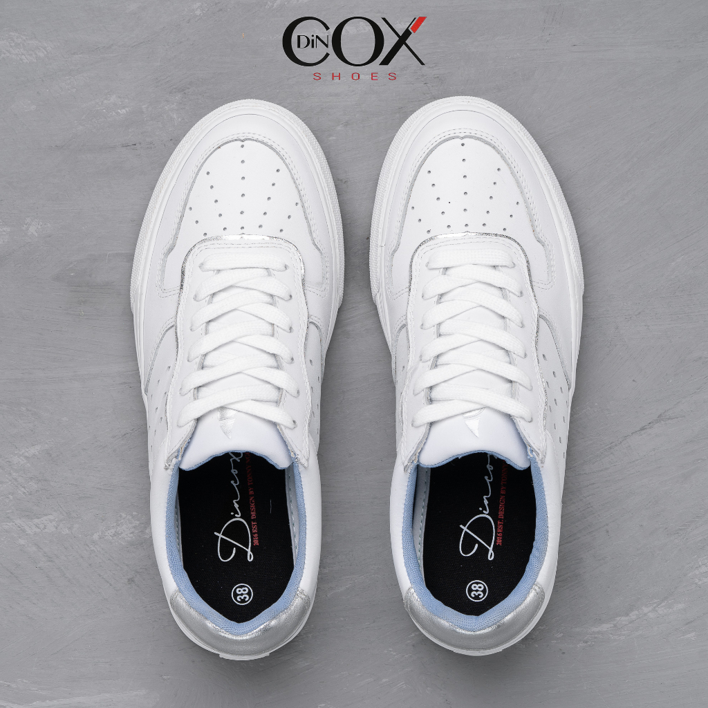 Giày Dincox Sneaker Nữ E03 White Silver