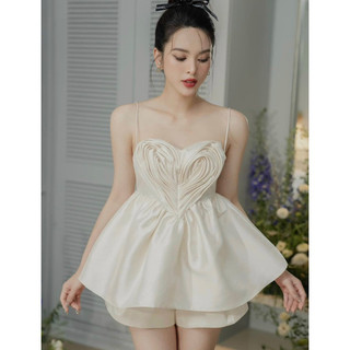 Set áo hai dây peplum trai tim kèm quần short