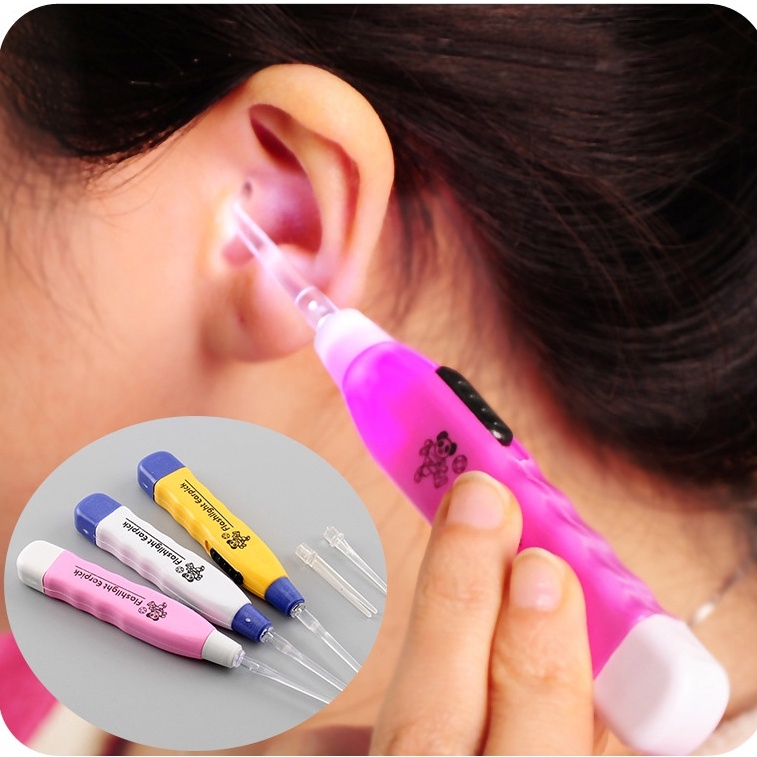 Bộ lấy ráy tai có đèn cho bé và người lớn, dụng cụ vệ sinh tai cao cấp cho gia đình