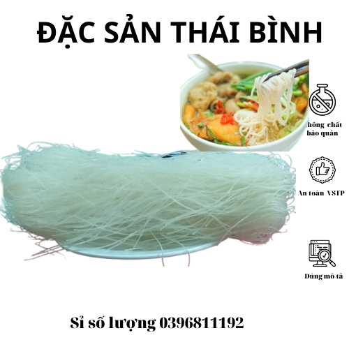 Bún gạo khô Thanh Hương loại ngon sản xuất tại làng nghề truyền thống quỳnh côi làm thủ công tại nhà gói 500g