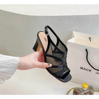 Sandal nữ hàng dáng lưới thoáng gót trụ cao 7cm