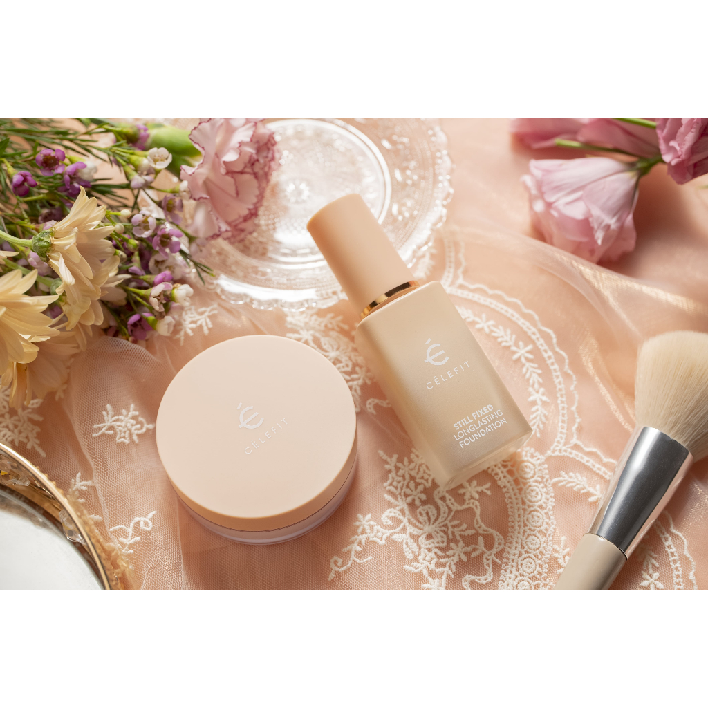 COMBO Kem nền CELEFIT Still Fixed Longlasting Foundation 30ml -Phấn phủ CELEFIT STILL FIXED FINISH POWDER 12g