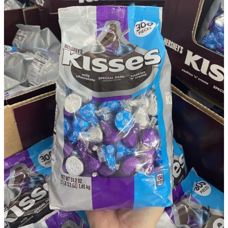 Tách lẻ kẹo SOCOLA KISSES HERSHEY’S KISSES ASSORTED CHOCOLATE 300 VIÊN bịch 1.45KG CỦA MỸ