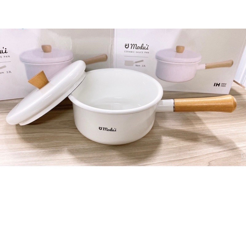 nồi quánh nấu cháo cho bé tráng men Modu’i có nắp