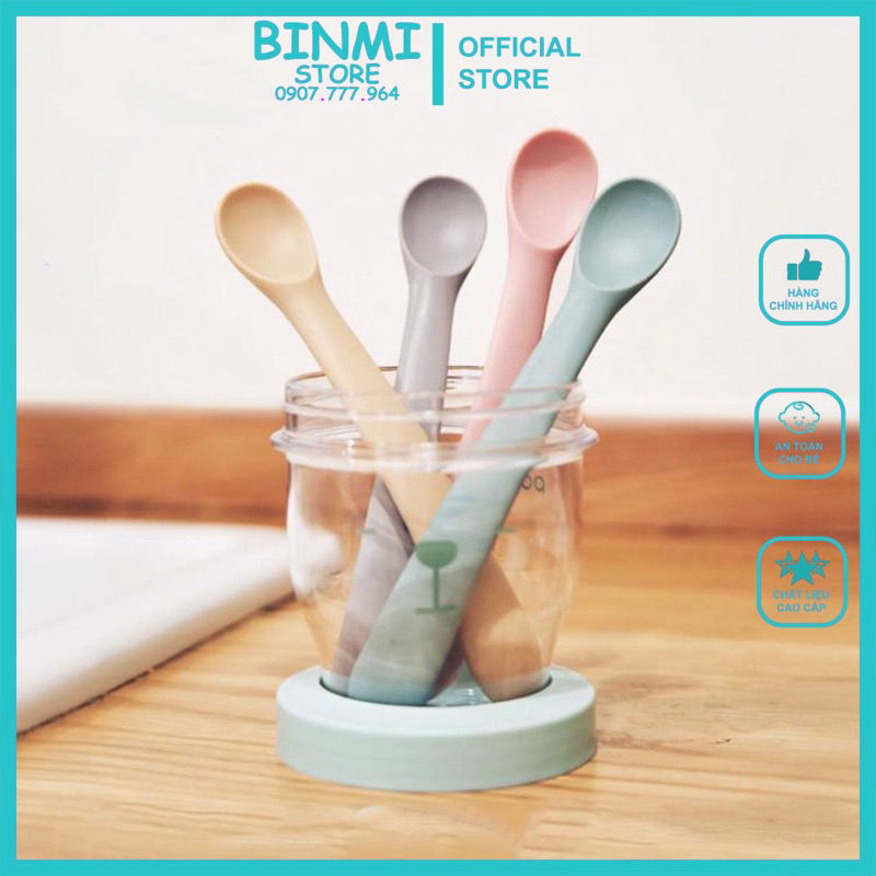 Thìa muỗng ăn dặm silicon Poled cao cấp Hàn Quốc chính hãng
