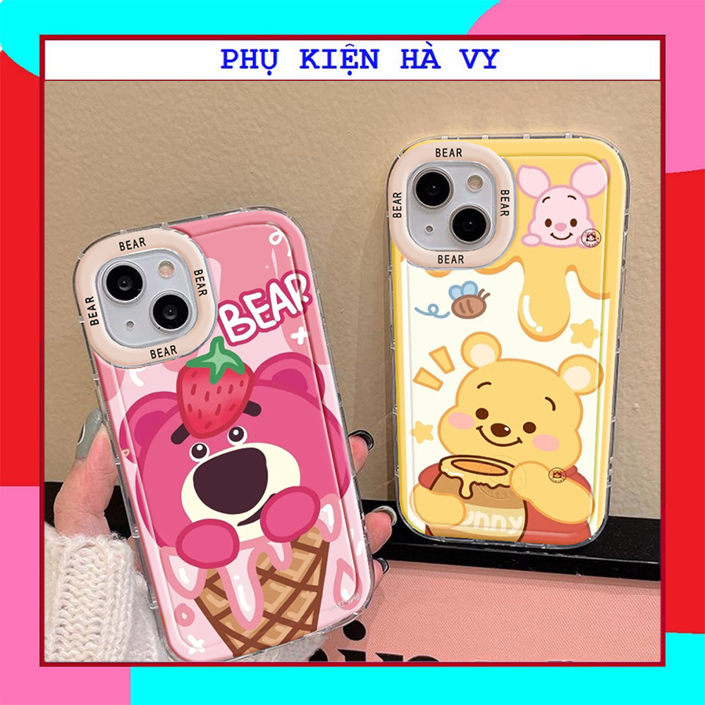 Ốp Điện Thoại TPU trong gân in hình gấu bear Mềm Trong Suốt Chống Sốc Cho IPhone 1411 12 Pro XS Max X XR 7 8 Plus