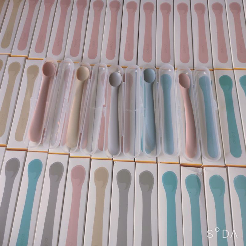 Thìa muỗng ăn dặm silicon Poled cao cấp Hàn Quốc chính hãng