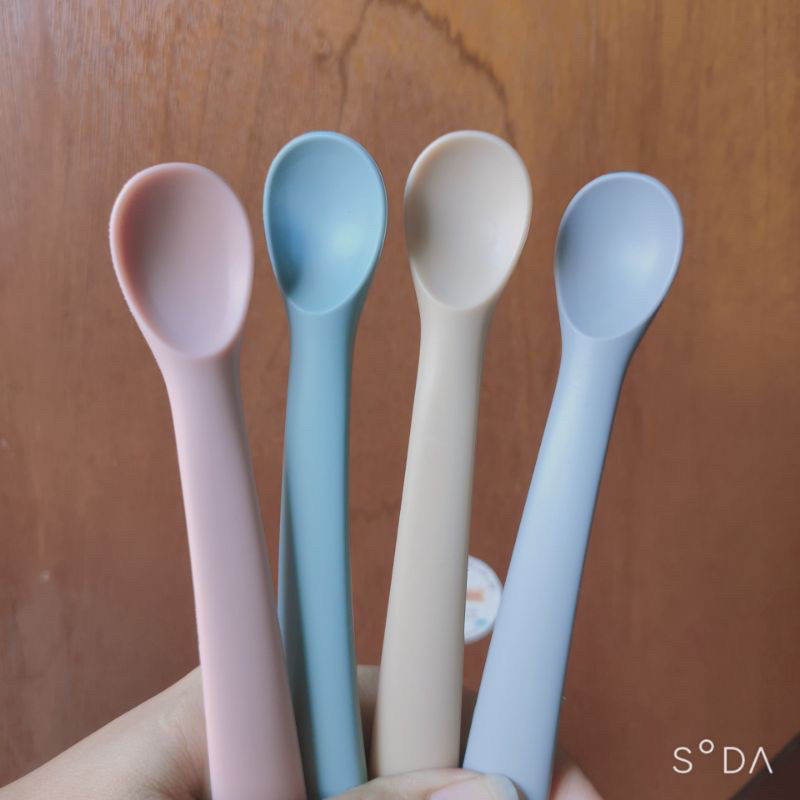 Thìa muỗng ăn dặm silicon Poled cao cấp Hàn Quốc chính hãng