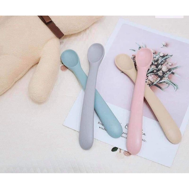 Thìa muỗng ăn dặm silicon Poled cao cấp Hàn Quốc chính hãng