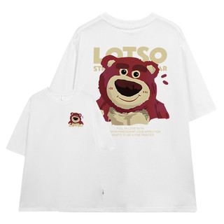 Áo thun tay ỡ gấu lotso Hồng form rộng chất vải cotton in nổi nam nữ unisex