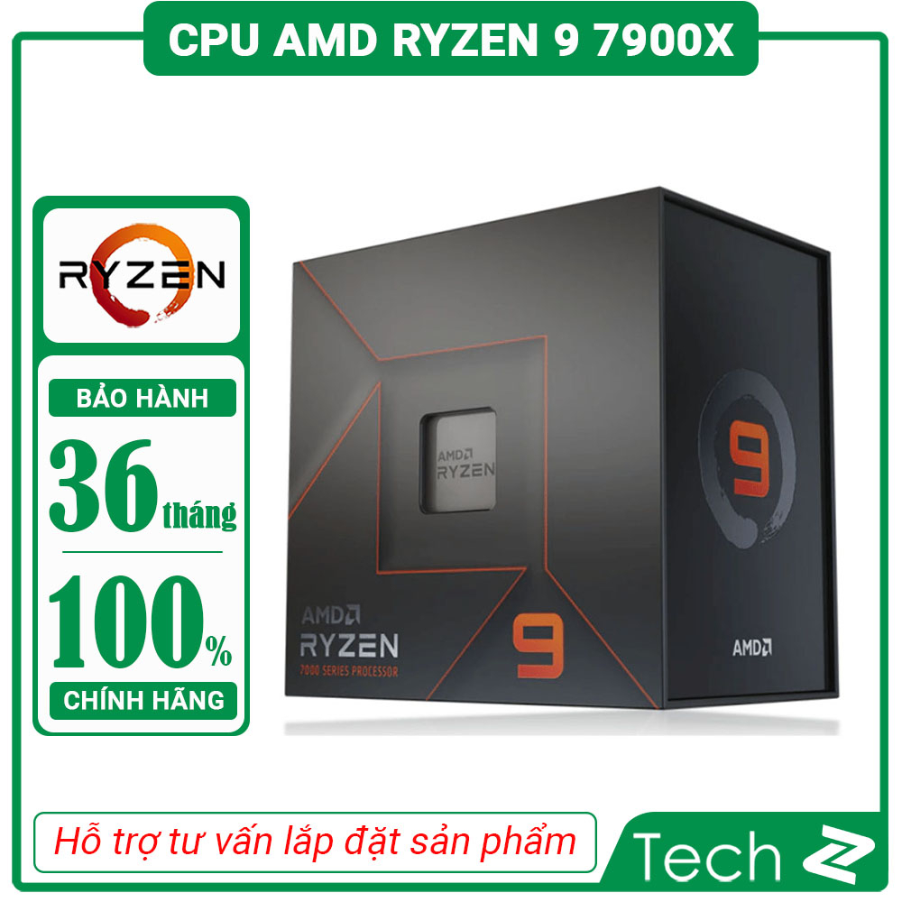 CPU AMD Ryzen 9 7900X Box Chính Hãng Bảo Hành 3 Năm