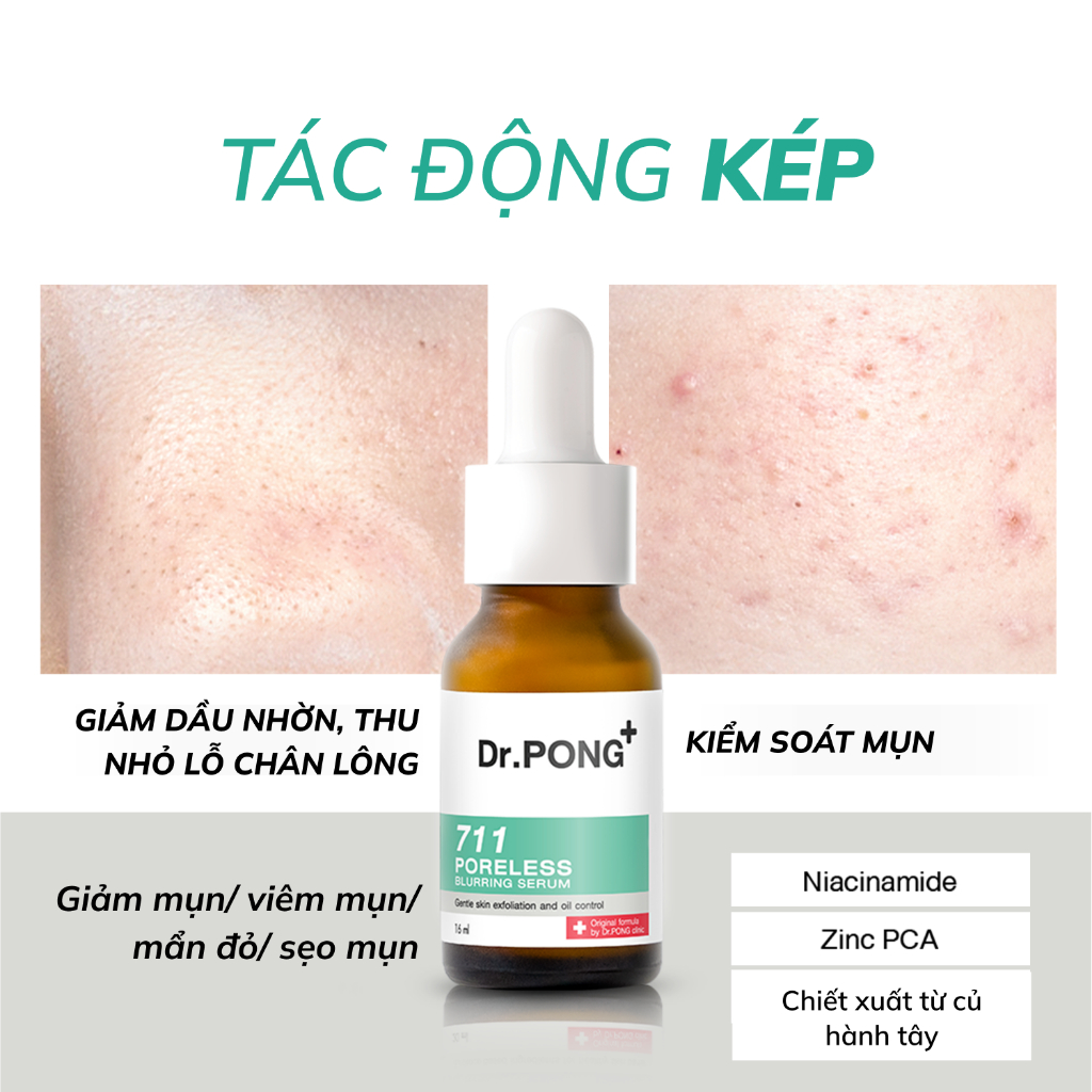 Serum thu nhỏ lỗ chân lông Dr.PONG 711 Poreless Blurring 16ml