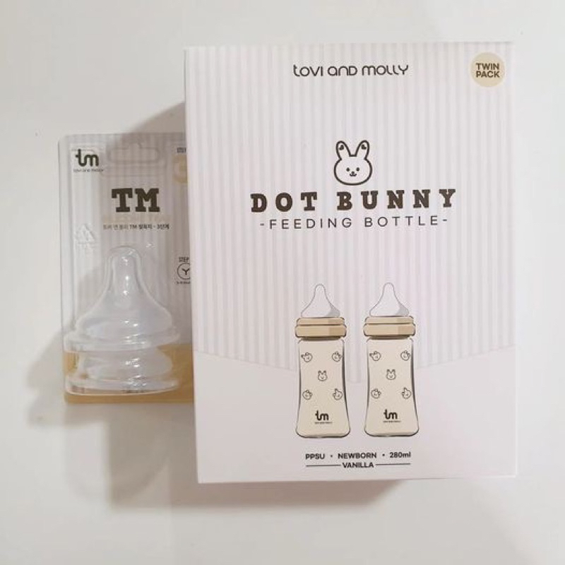 Núm ty bình thỏ Tovi and Molly/ Dot to dot Hàn Quốc
