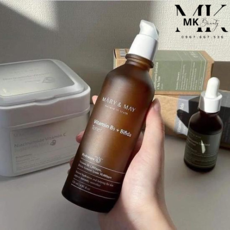 TONER PHỤC HỒI ,DƯỠNG TRẮNG MARY&MAY VITAMIN B5 +BIFIDA