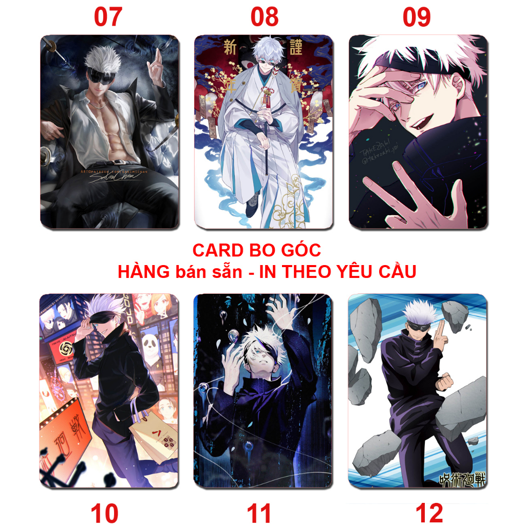 Card bo góc anime Jujutsu Kairen nhân vật Gojou Satoru