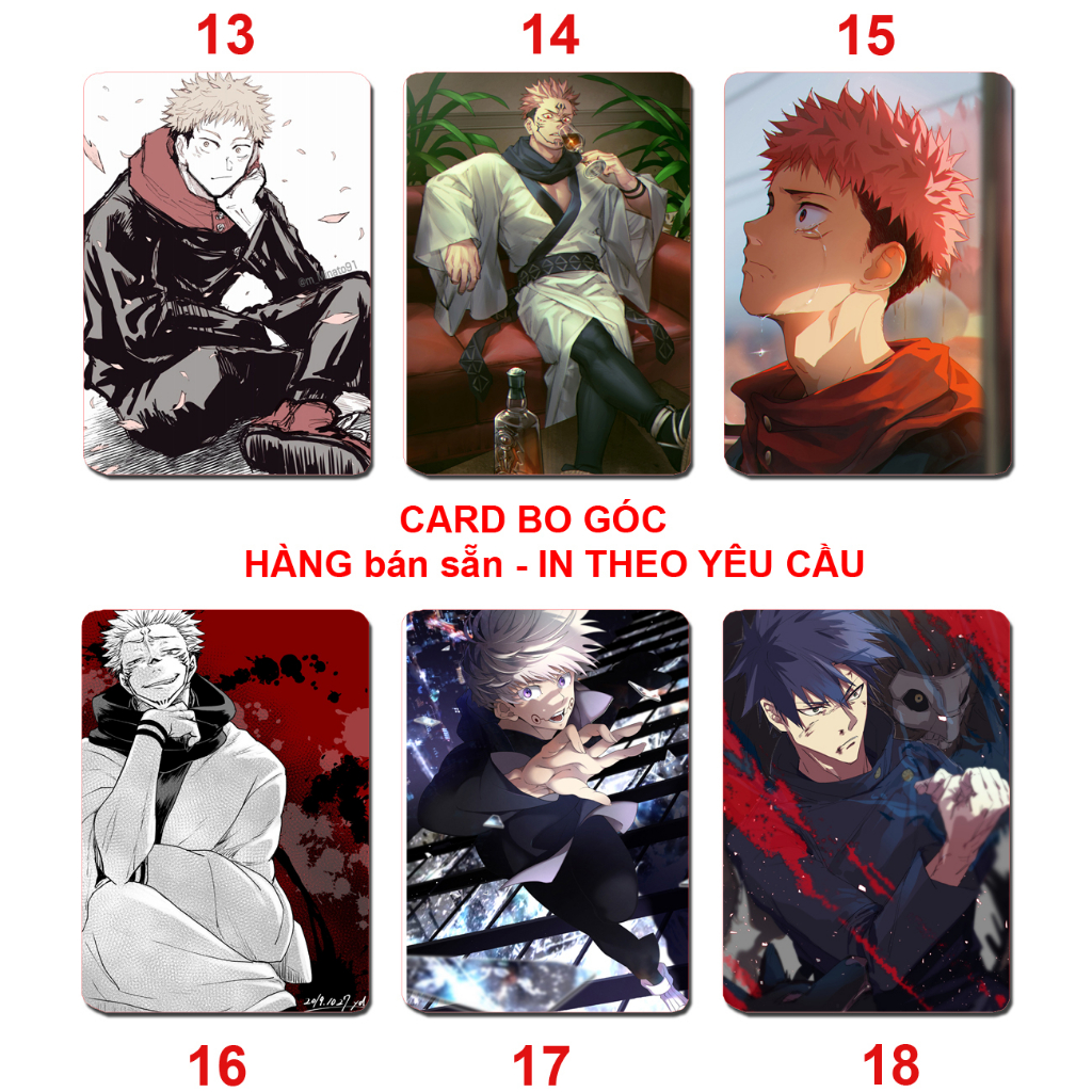 Card bo góc anime Jujutsu Kairen nhân vật Sukuna