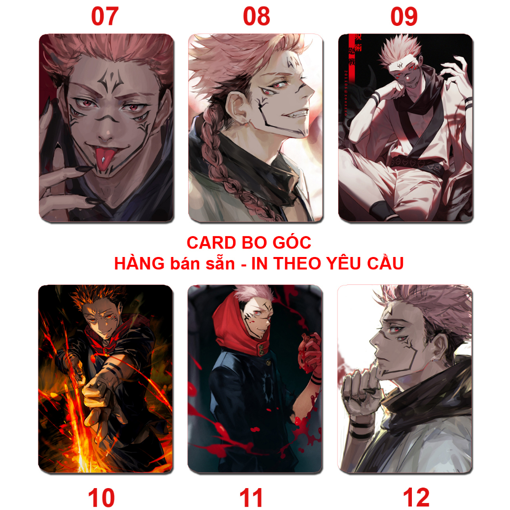 Card bo góc anime Jujutsu Kairen nhân vật Sukuna