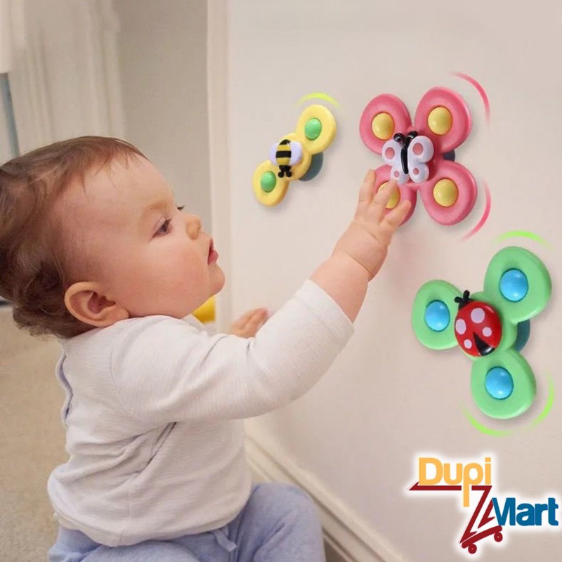 Sét 3 Con Quay Đồ Chơi Hình Cánh Hoa Dán Tường Cho Bé Full hộp
