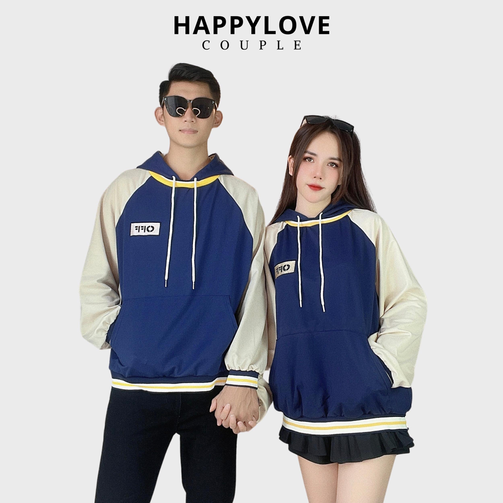 Áo hoodie cặp đôi nam nữ mùa đông form rộng HAPPYLOVE thêu chữ OFF thời trang couple M011