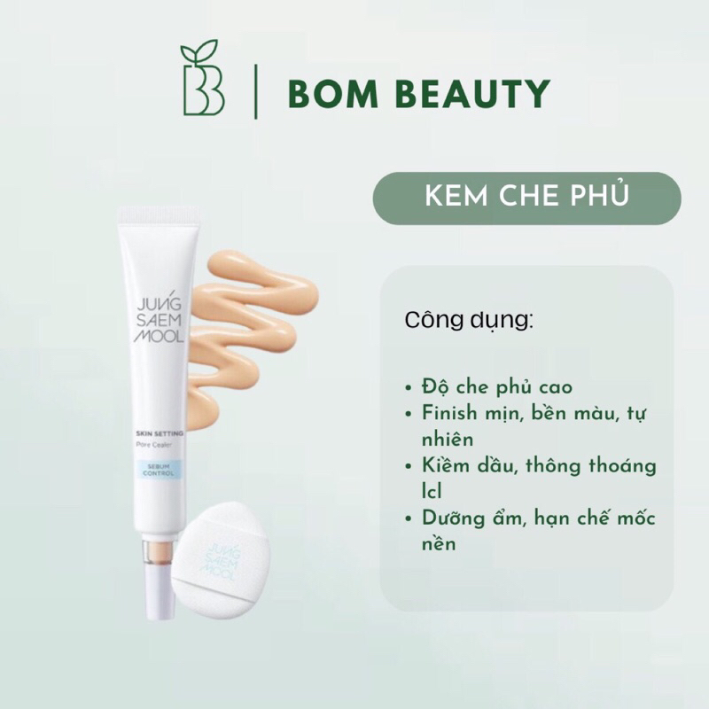 Kem che phủ lỗ chân lông Jung saem mool skin setting pore care