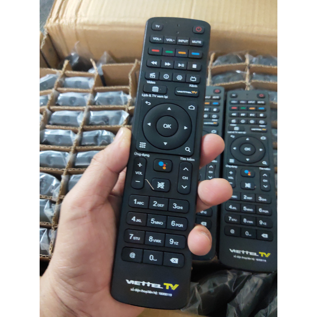 Điều Khiển Đầu Thu Truyền Hình Viettel Giọng Nói-Remote Smartbox Viettel TV Micro Box 4k