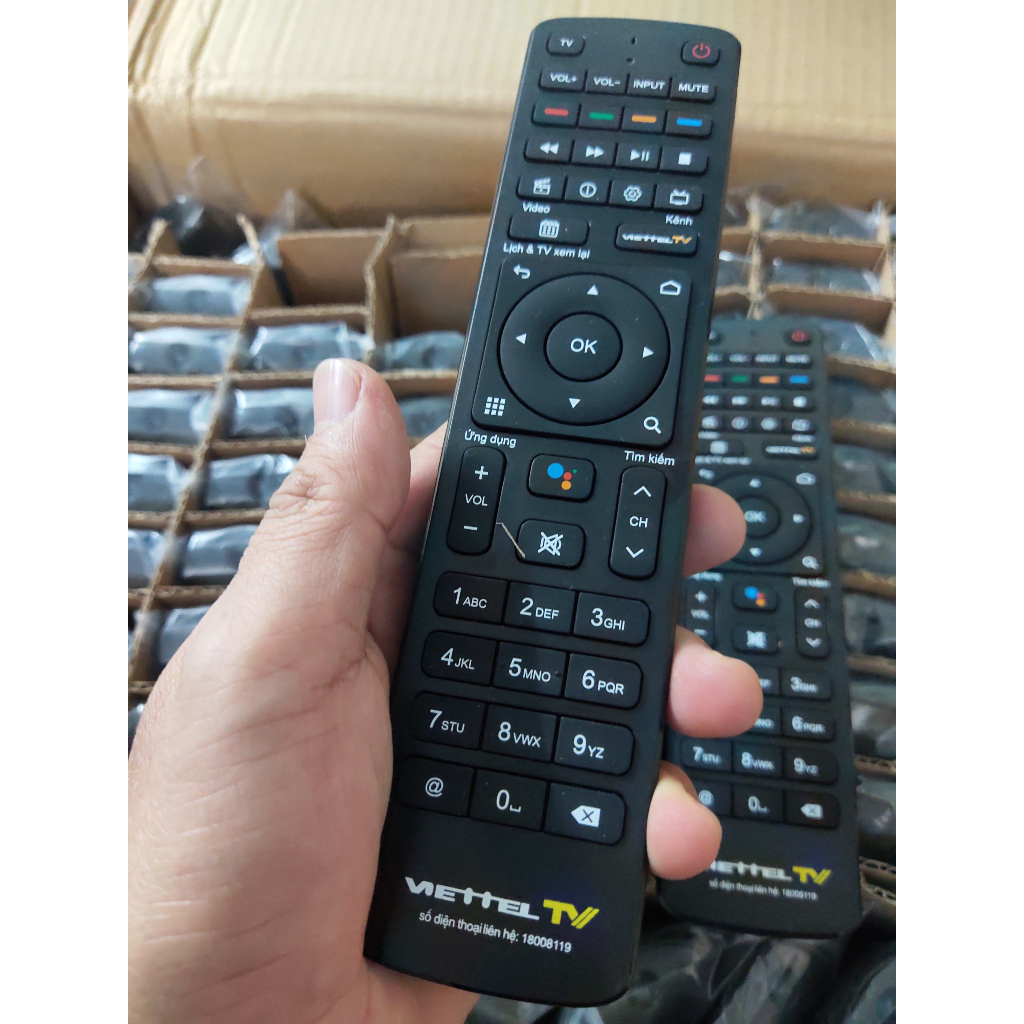 Điều Khiển Đầu Thu Truyền Hình Viettel Giọng Nói-Remote Smartbox Viettel TV Micro Box 4k