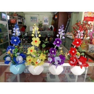 thành phẩm hoa pha lê mini để bàn xinh xắn(ib chọn mẫu)