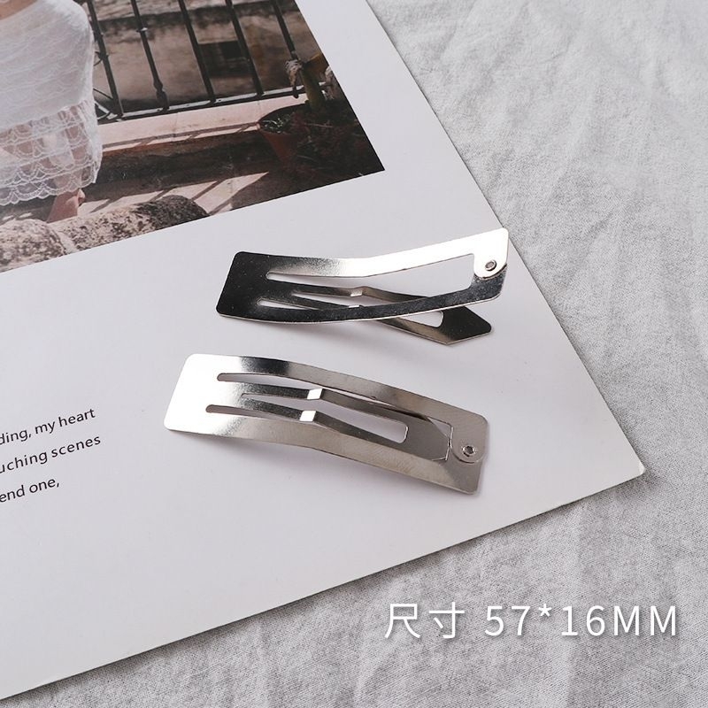 Phôi kẹp tóc hình vuông kim loại hàng bóng các size