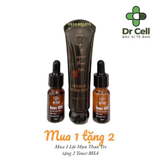 Lột mụn than tre dr cell 60g - tặng 2 chai toner bha se khít chân lông