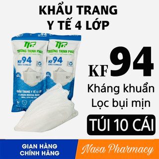 Khẩu trang y tế 4 lớp KF94 kháng khuẩn túi 10 cái