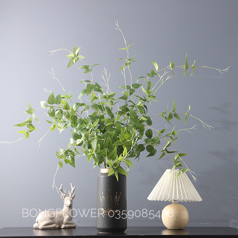 Cành lá điểm giả siêu đẹp dài 90cm gồm 5 nhánh hàng cao cấp nhập khẩu
