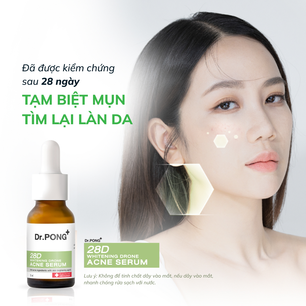 Serum giảm mụn, ngừa thâm mụn Dr.PONG 28D Whitening Drone Acne 15ml