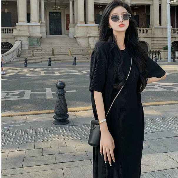 Váy xuông tăm phong cách Hàn Quốc basic nhiều màu | BigBuy360 - bigbuy360.vn