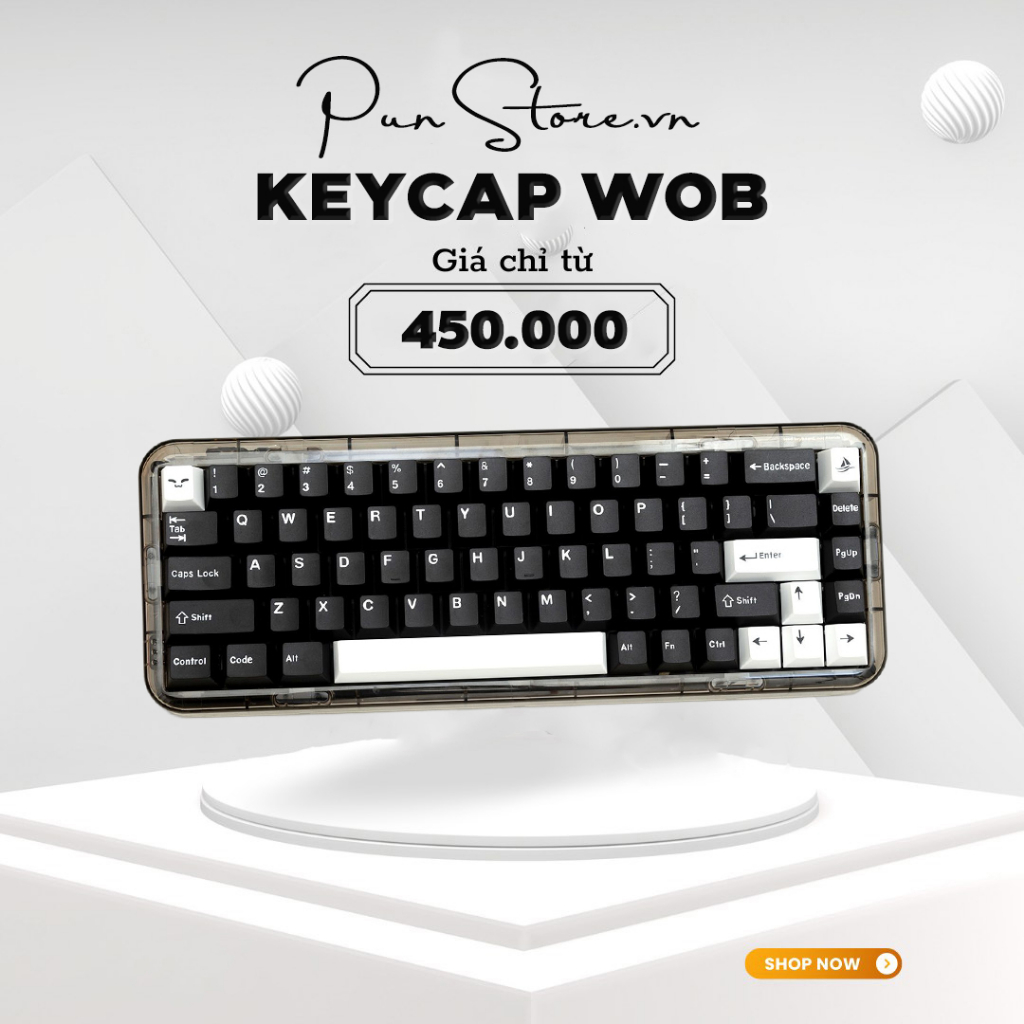 Keycap WOB 162 nút nhựa PBT Doubleshot