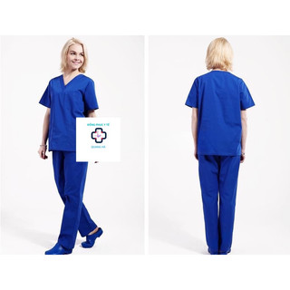 Bộ scrubs Bác sĩ, đồng phục Spa, Phòng khám, quần áo cổ tim Dược sĩ, Điều dưỡng chất đẹp